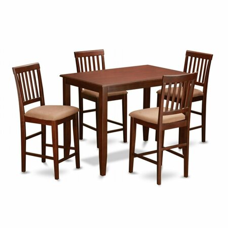 EAST WEST FURNITURE 5 Piece Pub Table Set-Pub Table and 4 Kitchen Chairs BUVN5-MAH-C